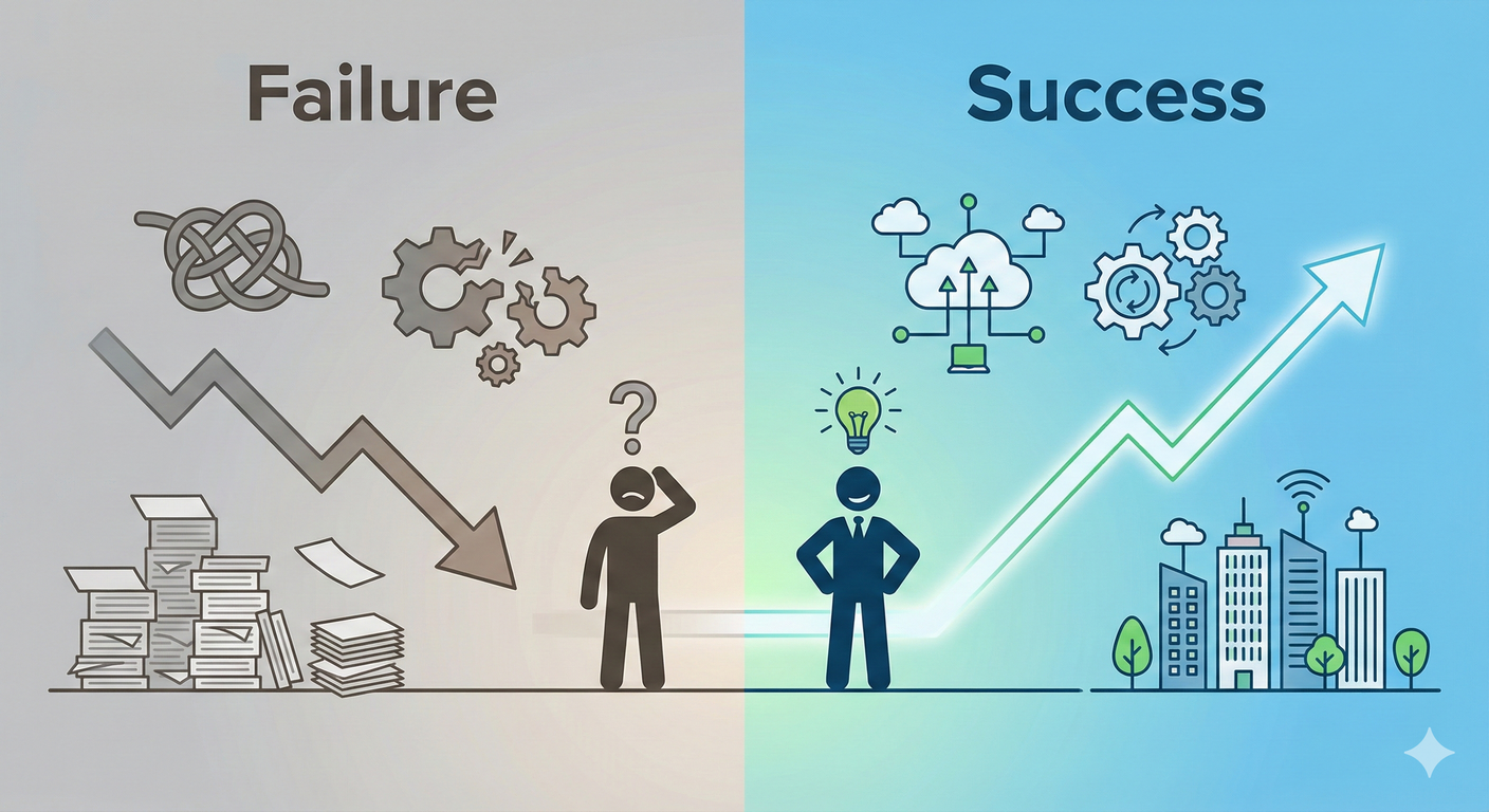 【AI生成記事】DX失敗・成功の分かれ道｜「ただのデジタル化」で終わらない組織の条件